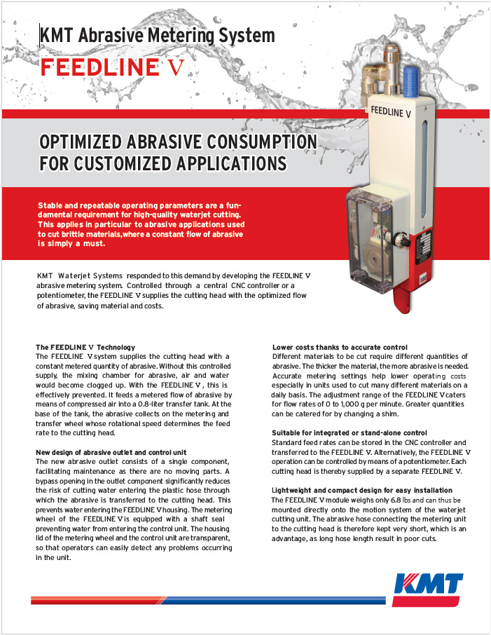 KMT Feedline V Abrasive Metering System Flyer