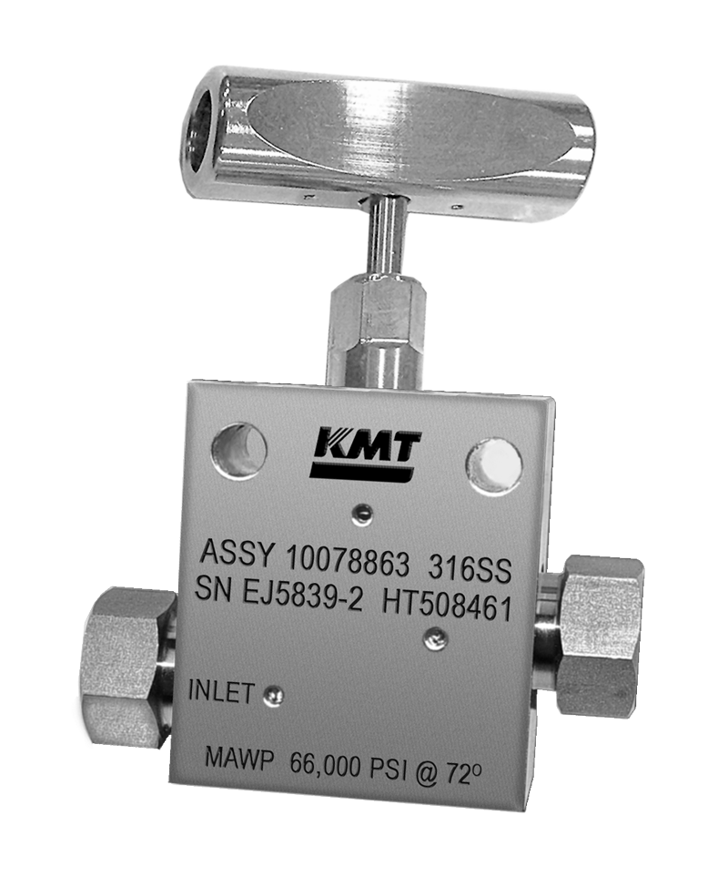 KMT Waterjet part 10078863 2 way handle valve for 60000 psi