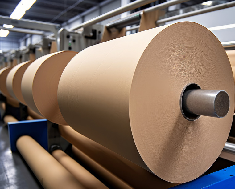 Kraft paper roll for water jet cut slitting system